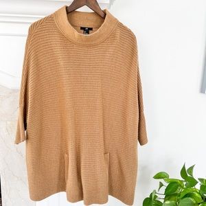 H & M Poncho Sweater in Caramel Size Small